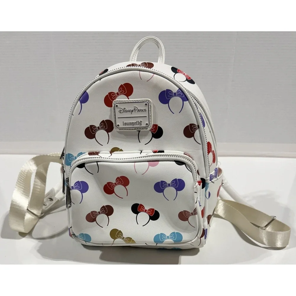 DISNEY PARKS Loungefly‎ Mini Backpack - Minnie Mouse Ears White - Size 10x9